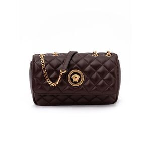Versace Brown Quilted Leather Shoulder Strap Women's Bag